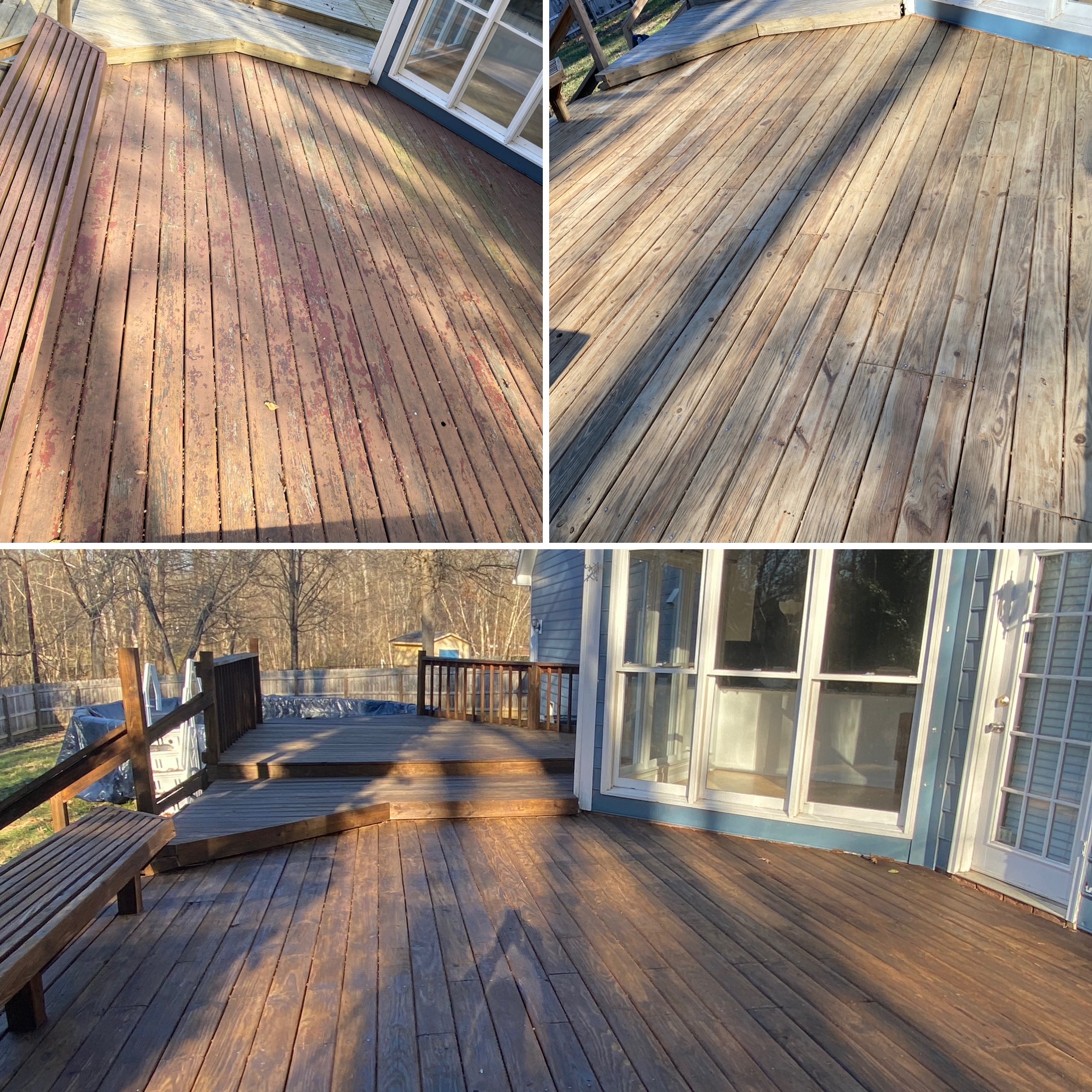 Sanded and stained deck in Mount Holly North Carolina Thumbnail