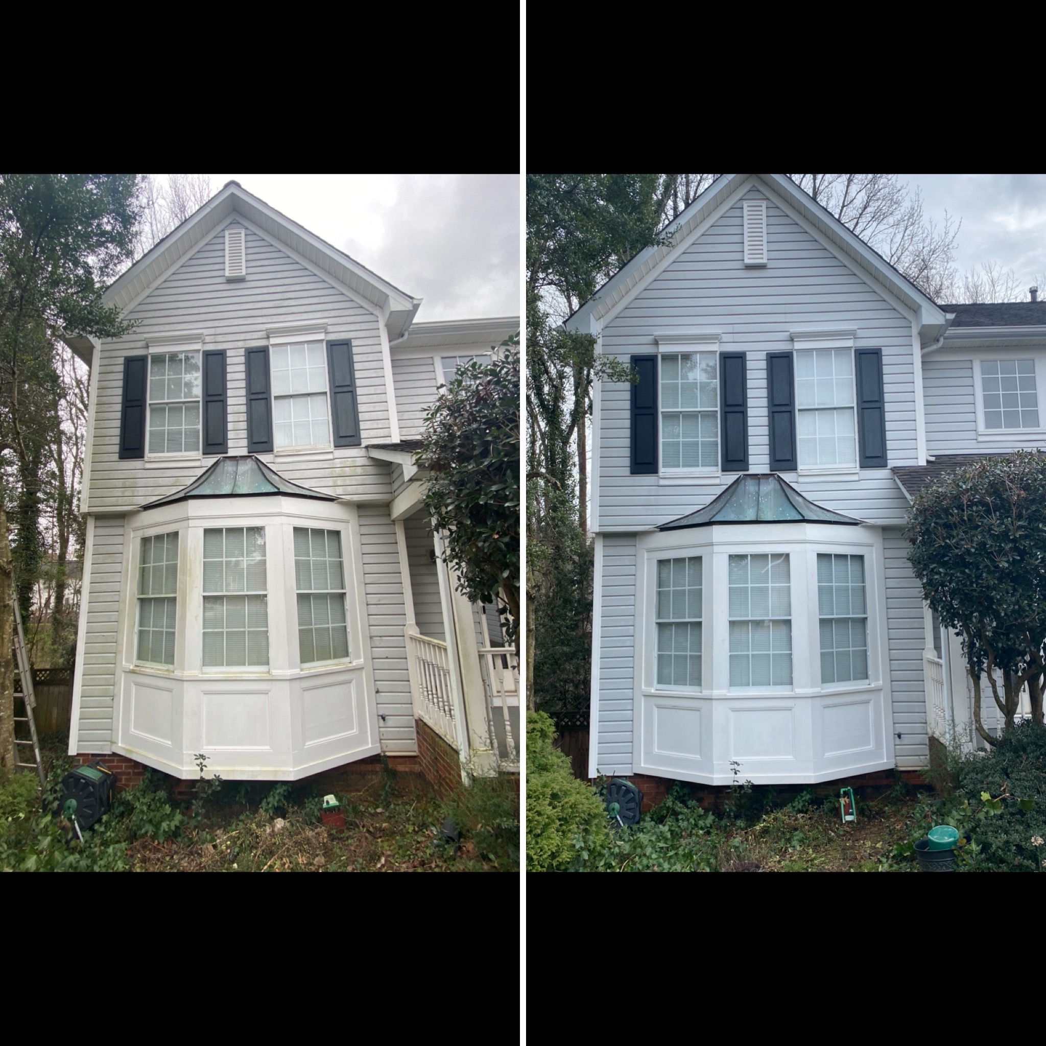 Thorough house washing and tree trimming performed in Charlotte North Carolina